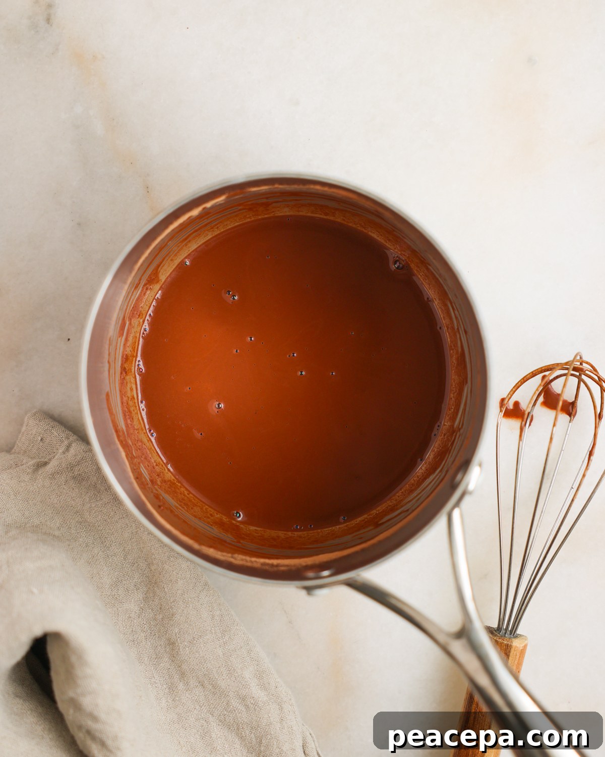 overhead cocoa slurry