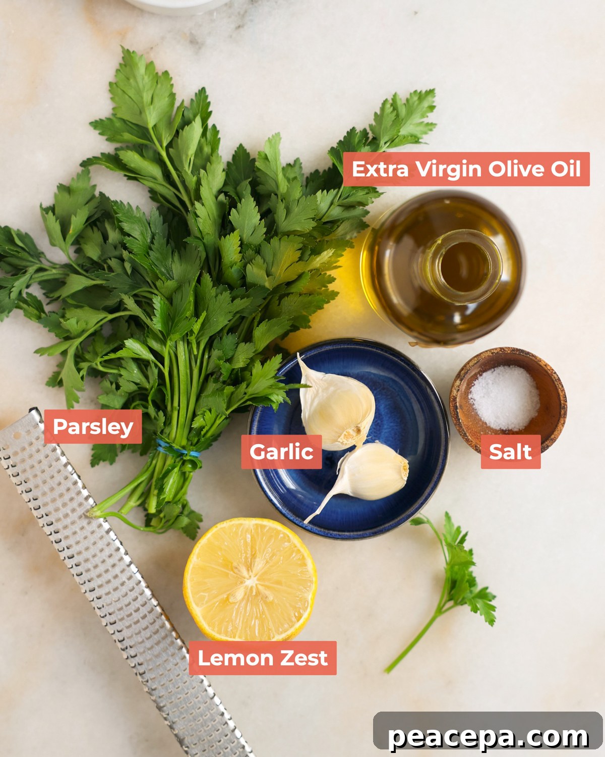 labeled gremolata ingredients