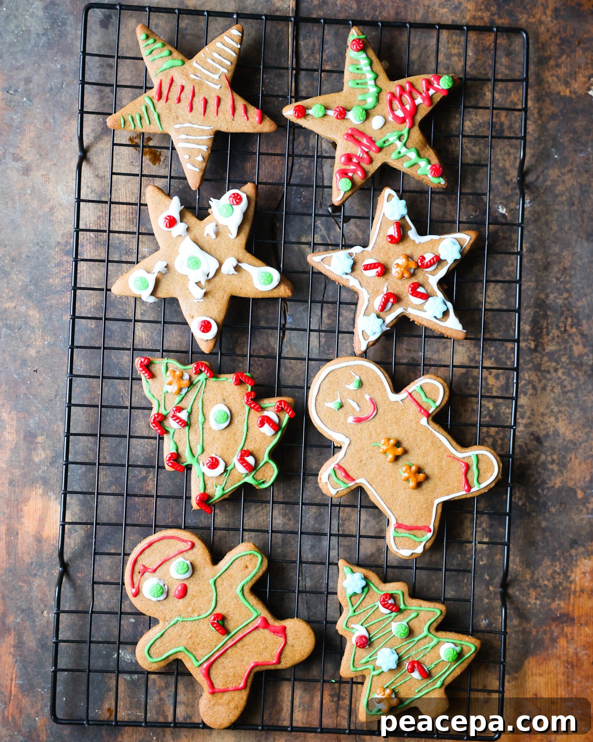 decorated gingerbread cookies on tray