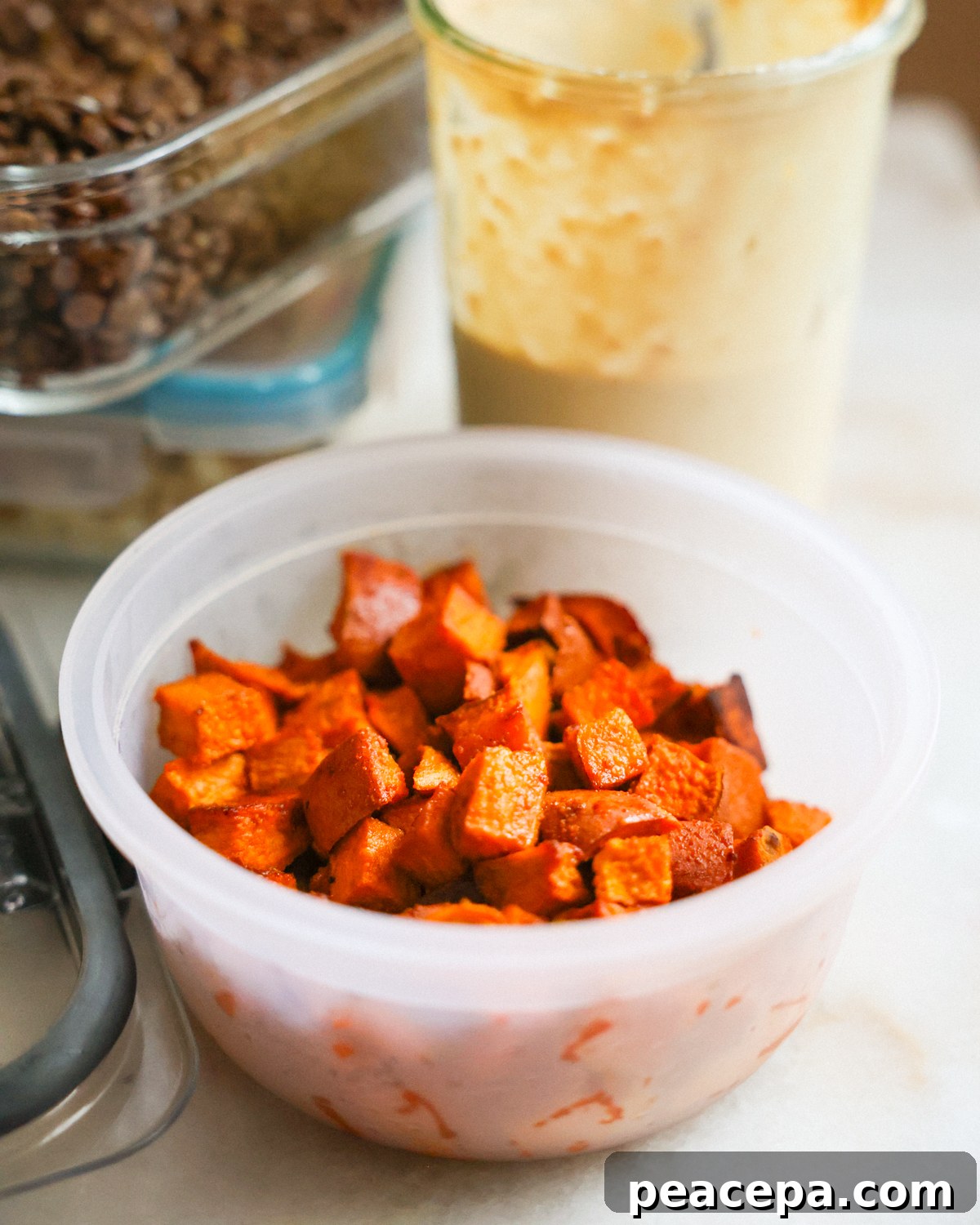 sweet potatoes in a storage container