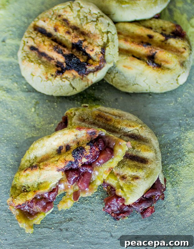 Grilled Mochi Daifuku with Matcha