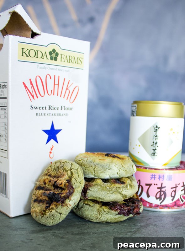 Grilled Mochi Daifuku with Matcha
