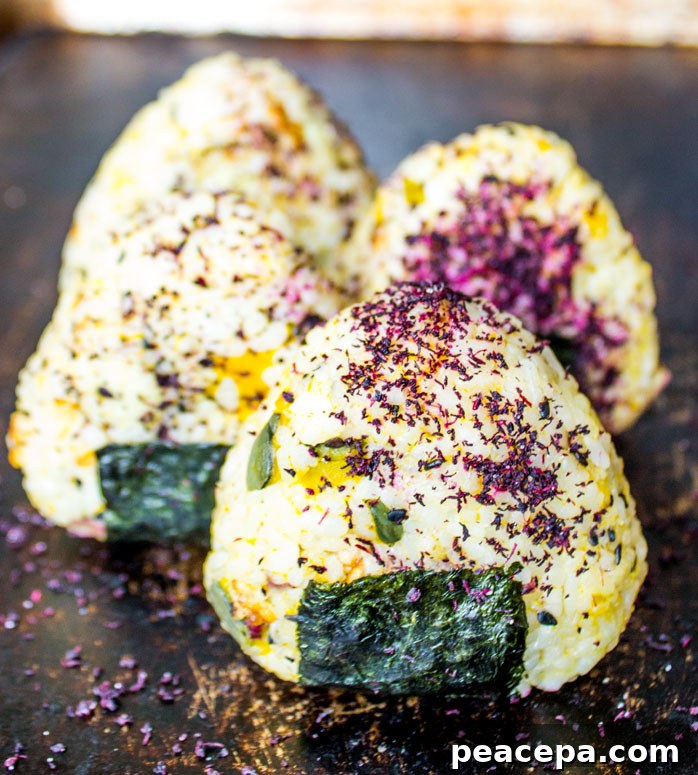 Japanese Onigiri (Rice Balls) with Kabocha Squash and Japanese Yam