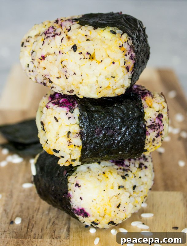Japanese Onigiri (Rice Balls) with Kabocha Squash and Japanese Yam