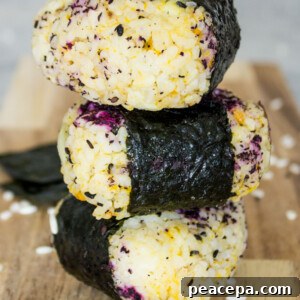 Japanese Onigiri (Rice Balls) with Kabocha Squash and Japanese Yam