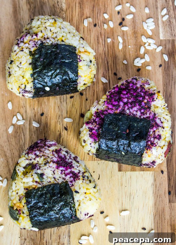 Japanese Onigiri (Rice Balls) with Kabocha Squash and Japanese Yam