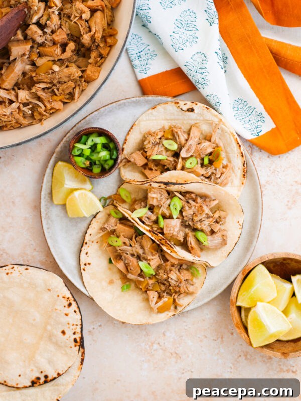 overhead jerk jackfruit tacos