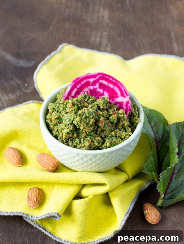 Vegan Beet Green Pesto Pilaf