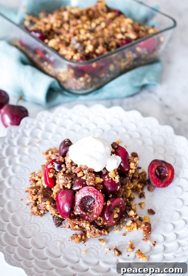 No-bake Cherry Walnut Crumble