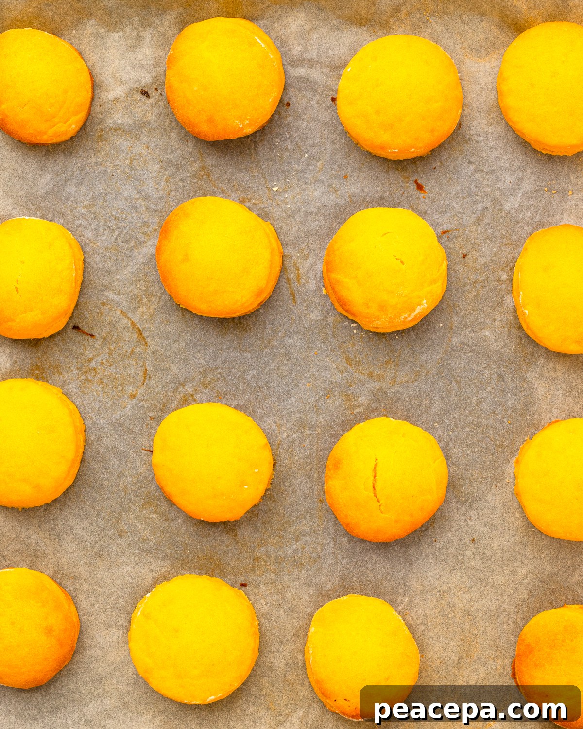 biscuits baked on baking sheet