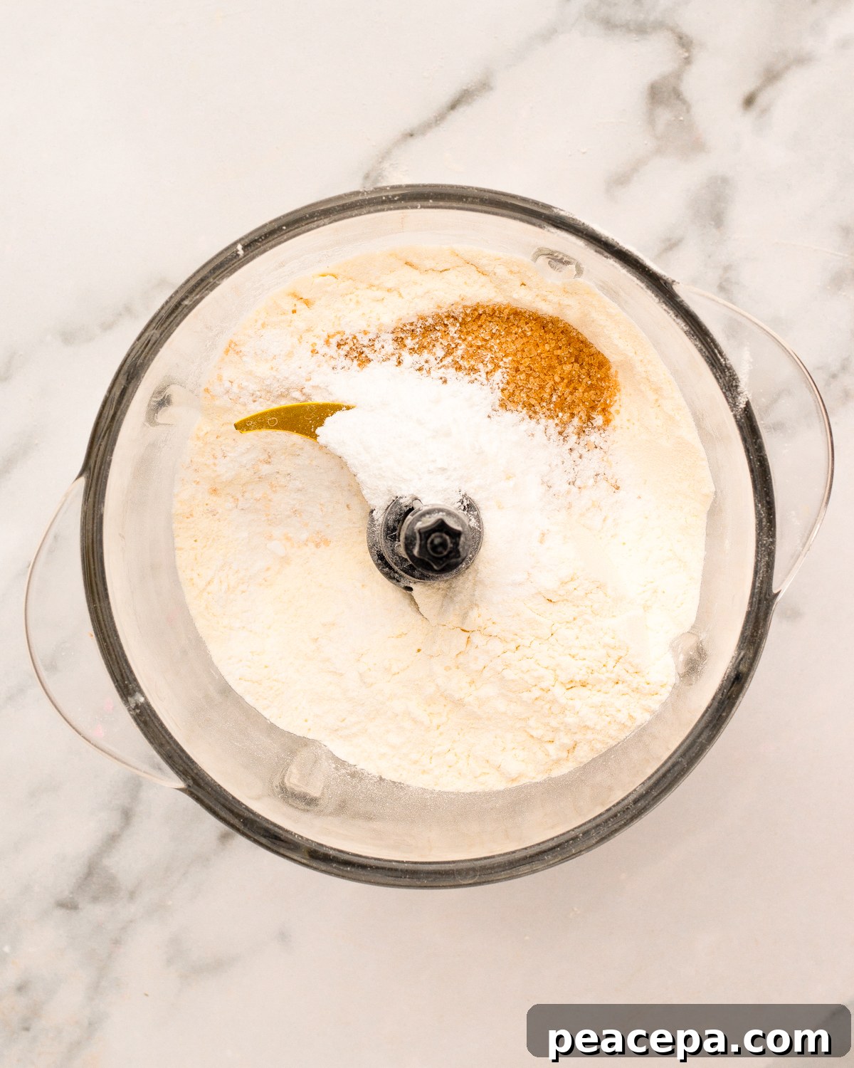 dry ingredients in food processor