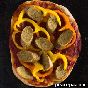 Sausage Pepper Vegan Pizza | www.sweetpotatosoul.com