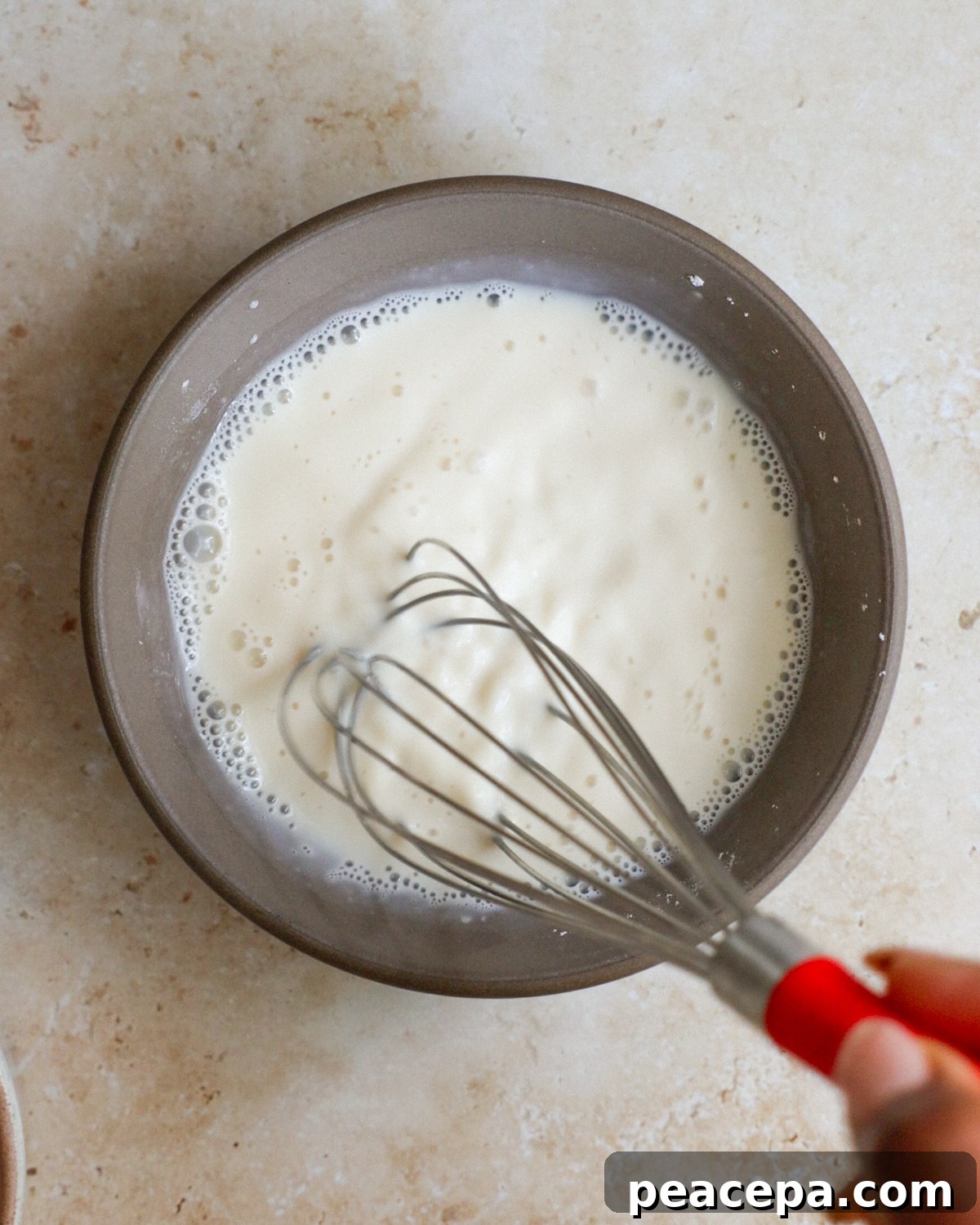 whisking the cornstarch slurry