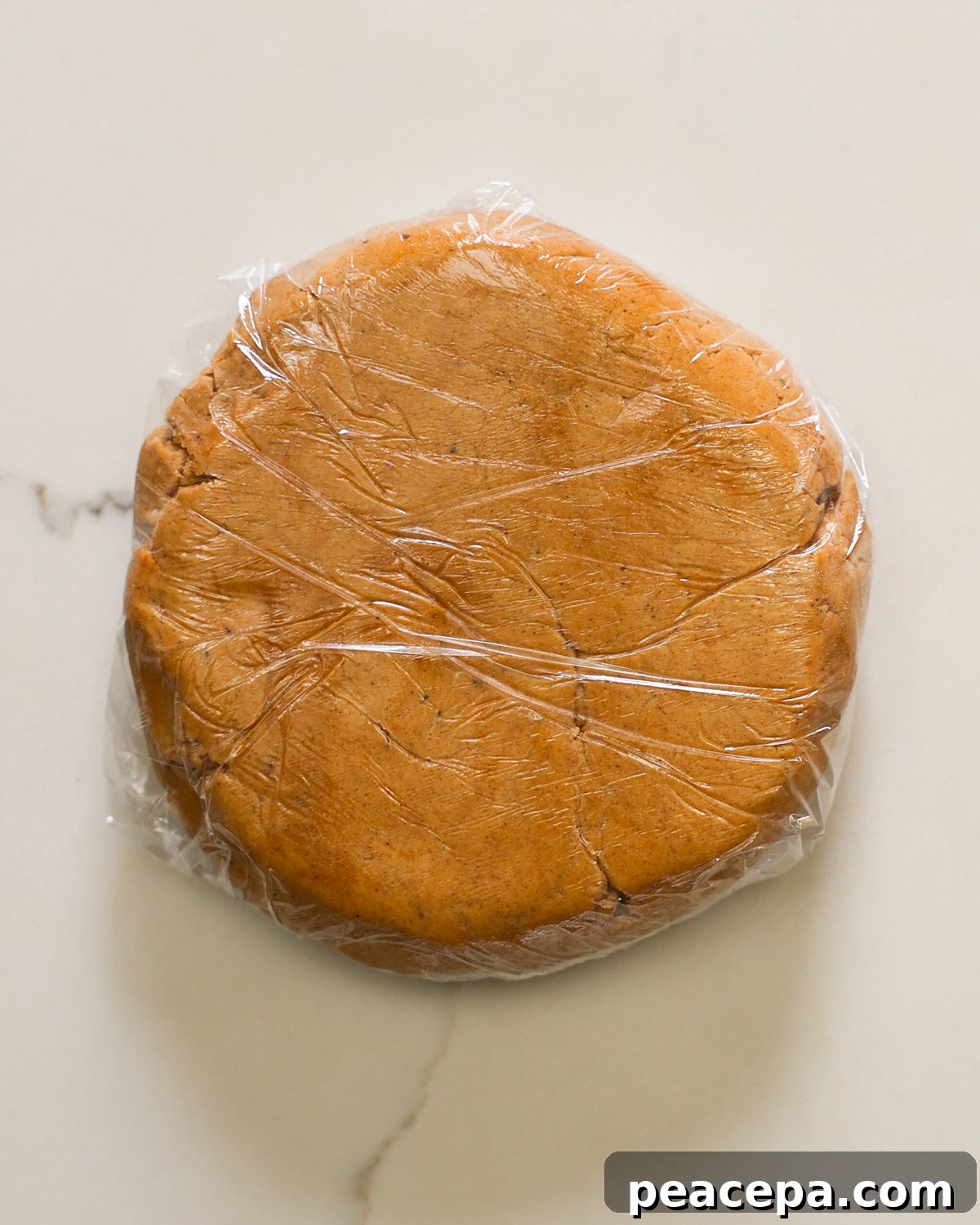 gingerbread cookie dough wrapped in plastic
