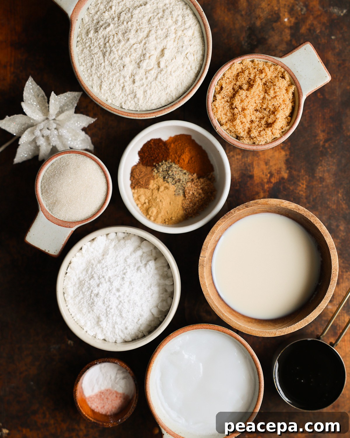 overhead vegan gingerbread cookies ingredients
