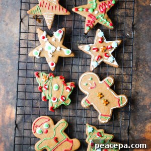 decorated gingerbread cookies on tray