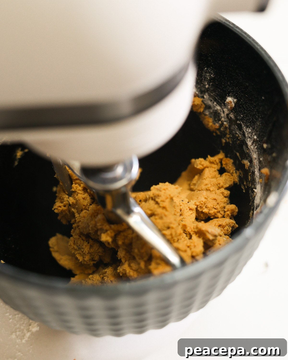 blending dough in mixer