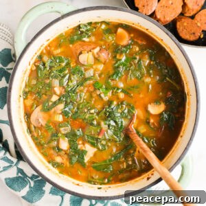Finished pot of vegan green gumbo.