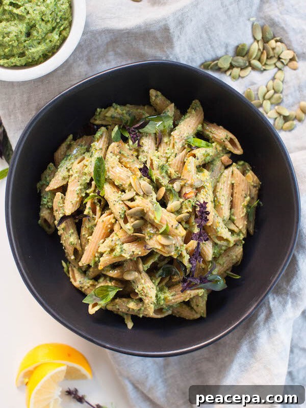 Avocado Pesto Pasta | @sweetpotatosoul