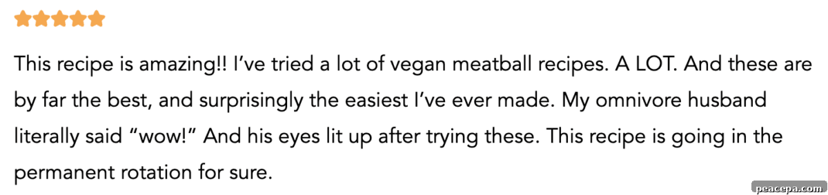 Review and rating for my vegan meatballs recipe.