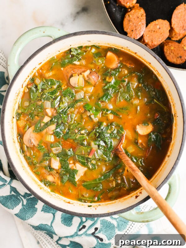Finished pot of vegan green gumbo.