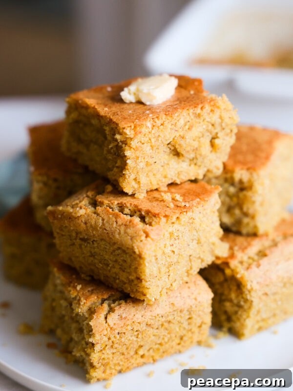 stack of vegan cornbread