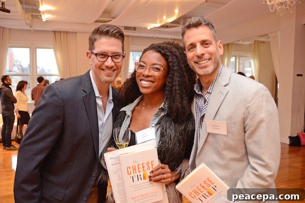 NEW YORK, NEW YORK - APRIL 13, 2017: Physicians Committee for Responsible Medicine Presents the Cheese Trap Book and Fundraising Event Featuring Neal D. Barnard at the Midtown Loft and Terrace, 267 Fifth Avenue on April 13, 2017 in Manhattan, New York. (Photo Credit: Lukas Greyson /lukasmaverickgreyson.com)