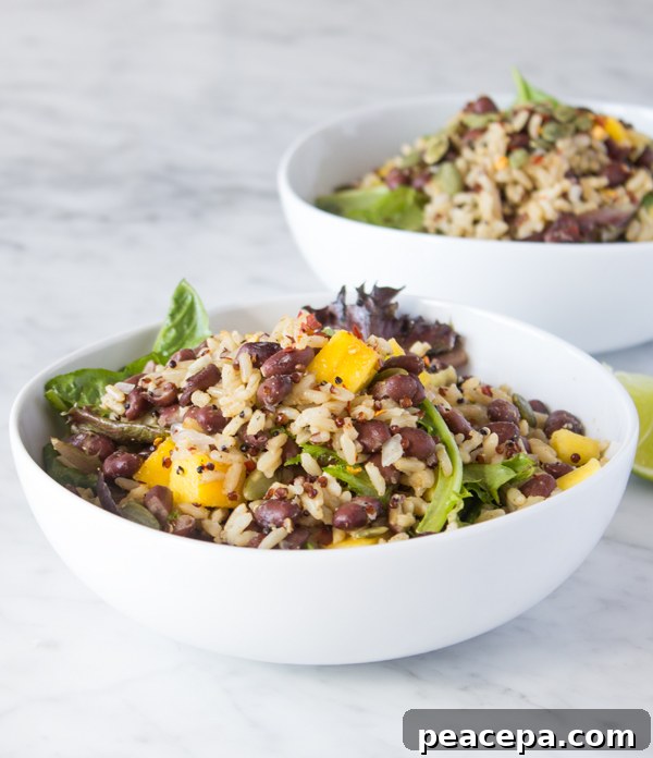 Mango Black Bean Quinoa Salad Easy Vegan Recipes | www.sweetpotatosoul.com