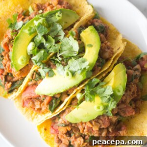 Lentil Chili Tacos Easy Vegan Recipes | www.sweetpotatosoul.com