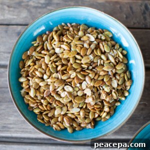 Vegan Travel Snacks Spicy Roasted Pumpkin Seeds | www.sweetpotatosoul.com