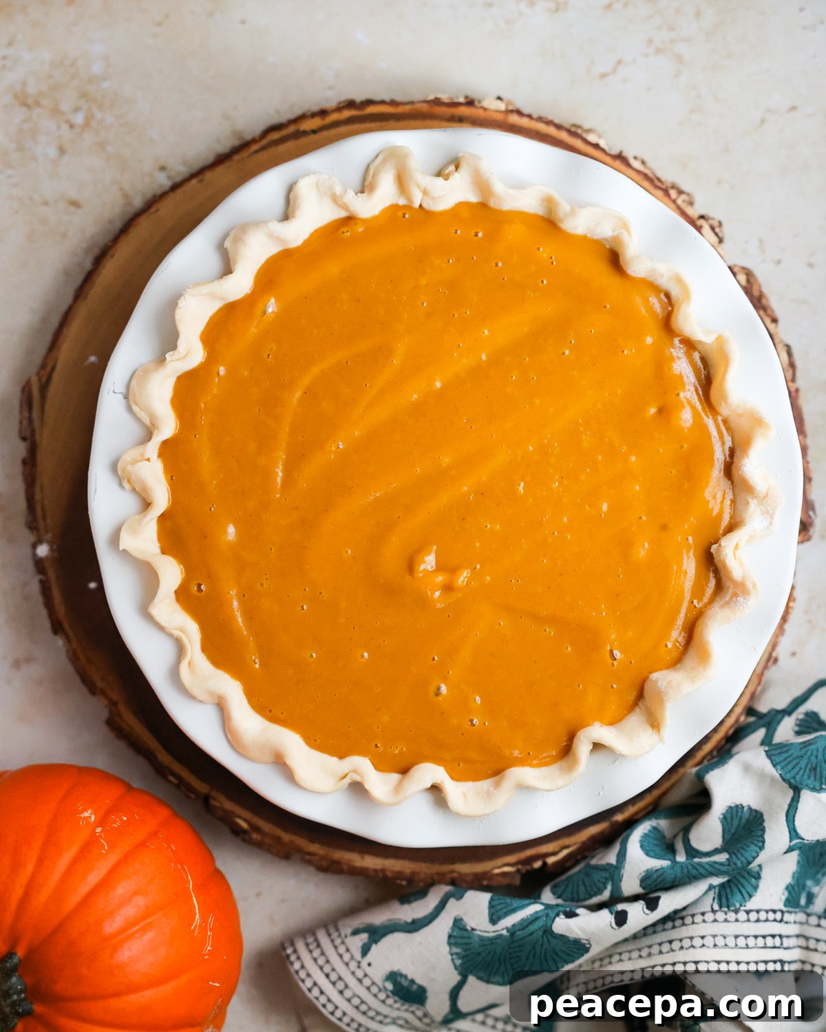 overhead pie with filling