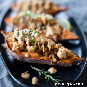Mushroom Leek Stuffed Sweet Potato | @sweetpotatosoul