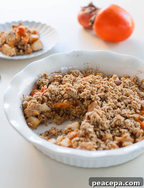 Pear and Persimmon Breakfast Crumble Recipe for Fall Mornings 3 Pear Persimmon Breakfast Crumble | @sweetpotatosoul