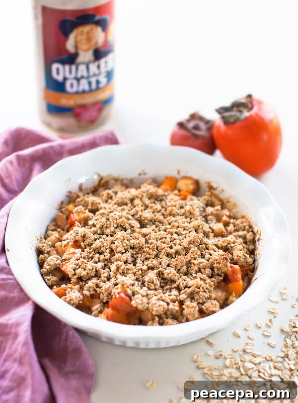 Pear Persimmon Breakfast Crumble | @sweetpotatosoul