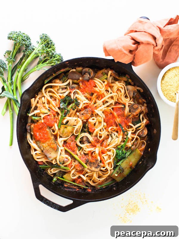 Broccolini Linguine 15 Minute Vegan Meals | @sweetpotatosoul