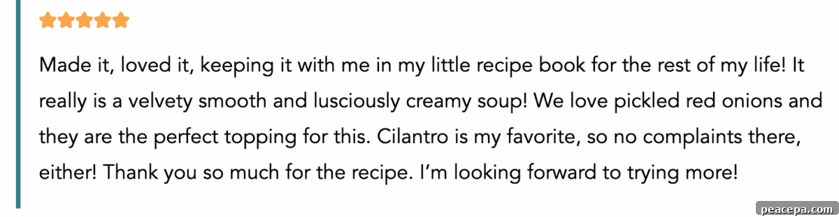 Review for the black bean soup.