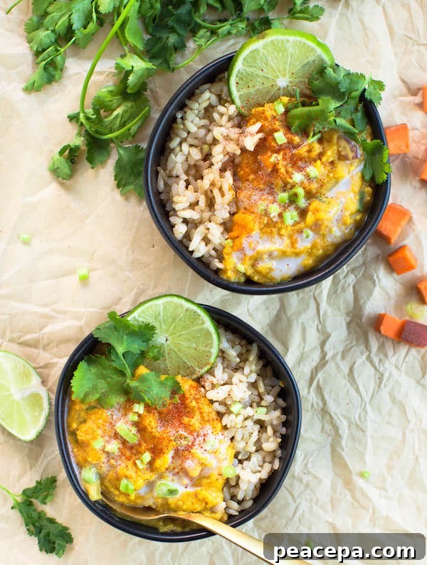 Cheap Vegan Recipes Sweet Potato Red Lentil Curry | @sweetpotatosoul