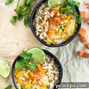 Cheap Vegan Recipes Sweet Potato Red Lentil Curry | @sweetpotatosoul