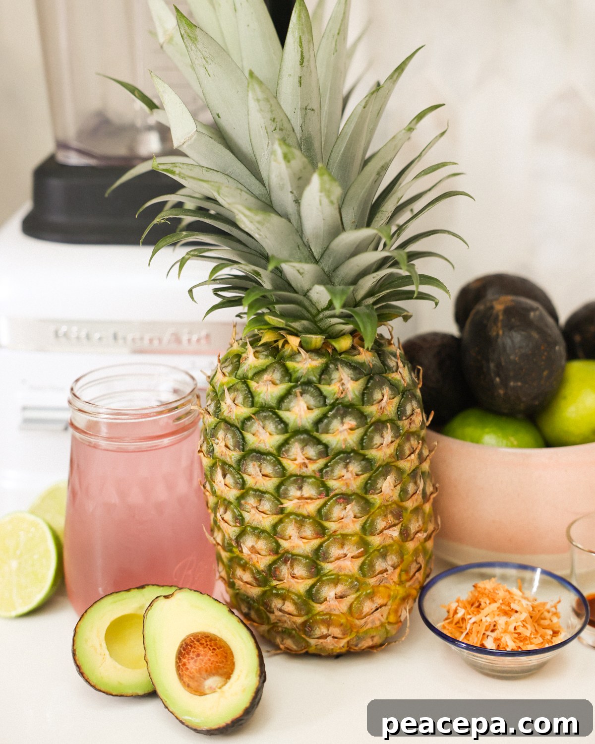smoothie ingredients on kitchen counter