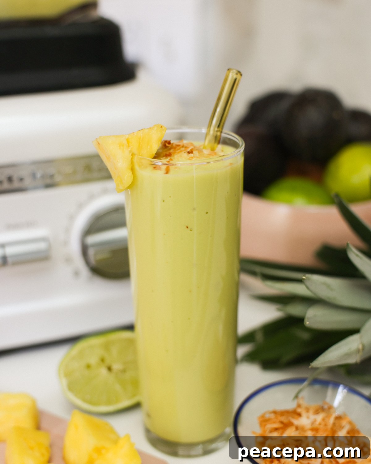 avocado smoothie in a glass