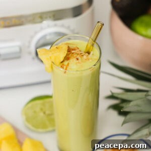 avocado smoothie in a tall glass