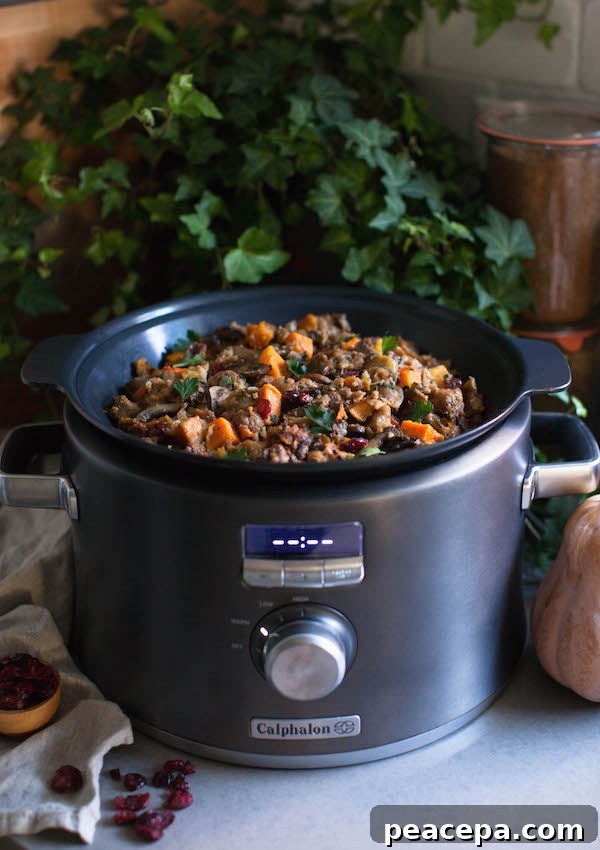 Butternut Squash slow cooker stuffing