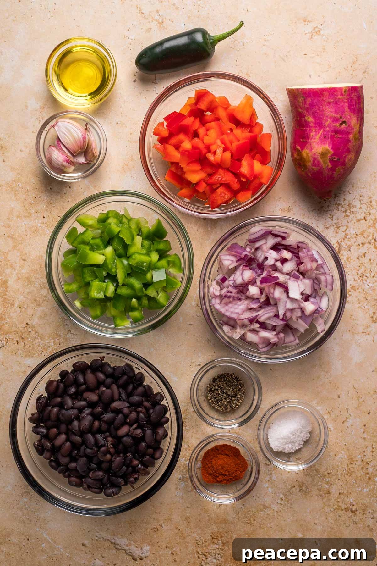 ingredients for sweet potato breakfast hash
