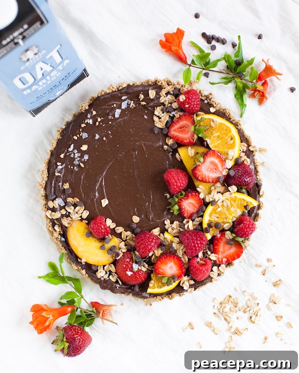 Oat Chocolate Mousse Tart | @sweetpotatosoul