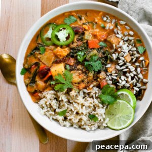 A bowl of west african peanut-free stew.
