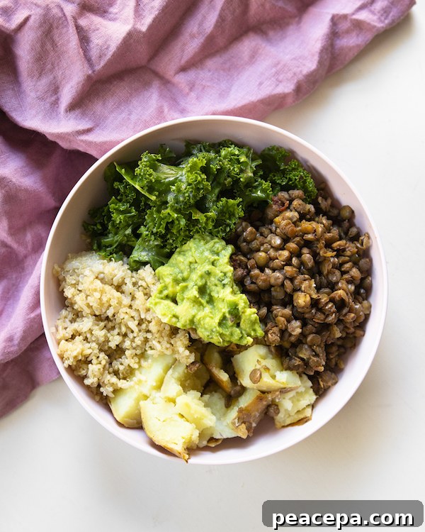 Lentil buddha bowl Vegan Meal Plan for Busy People