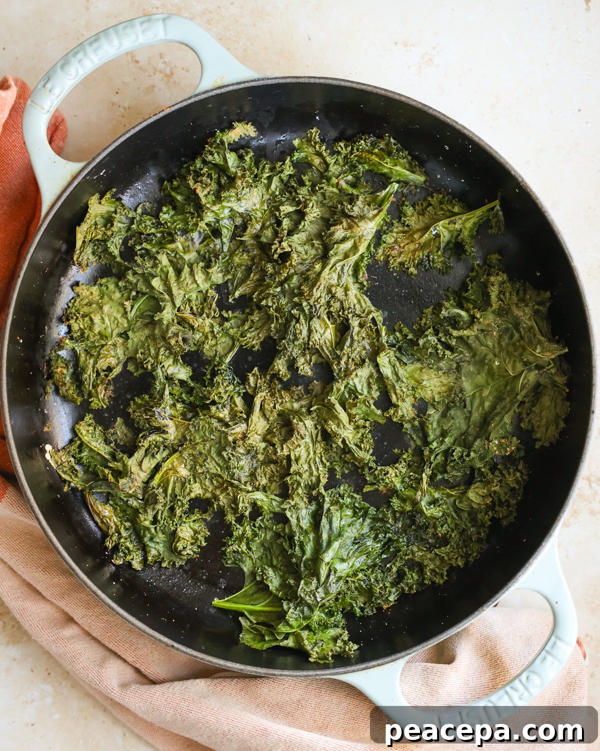 overhead roasted kale