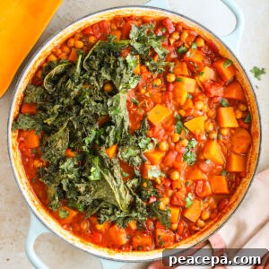 overhead chickpea tagine in pan