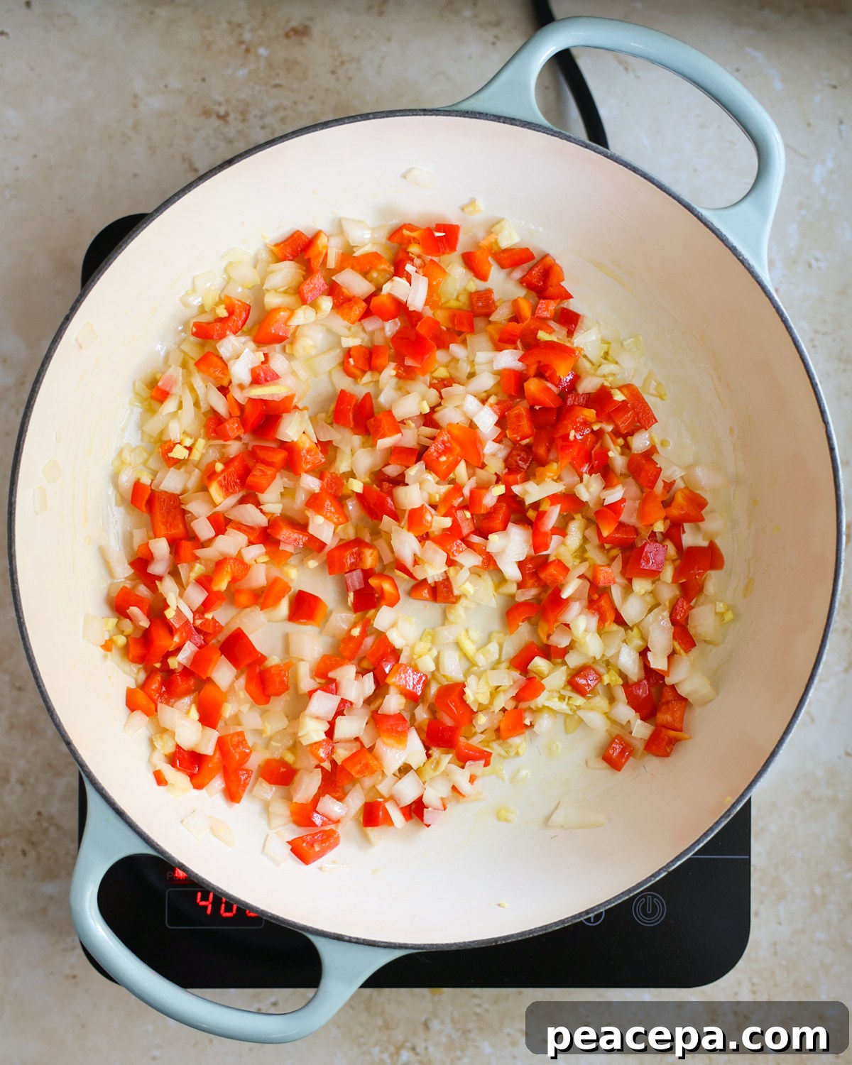overhead sautéed aromatics