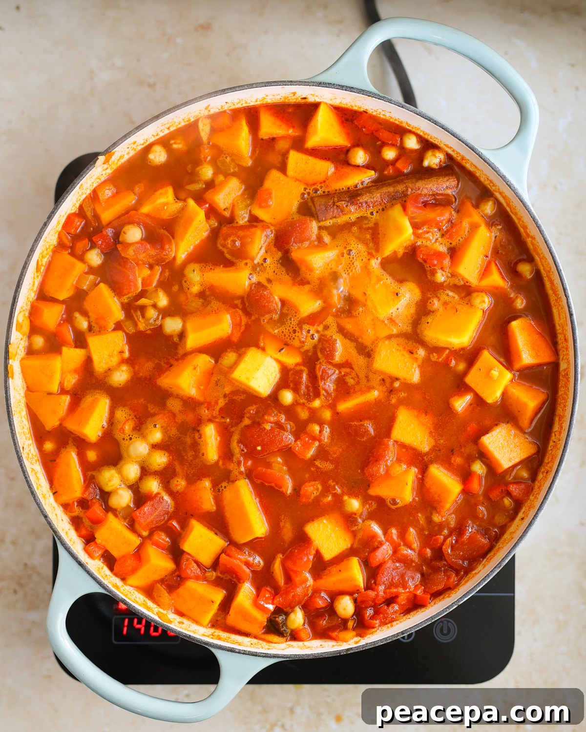 overhead simmering tagine